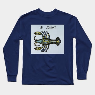 Vintage Signs of the Zodiac, Cancer the Crab Long Sleeve T-Shirt